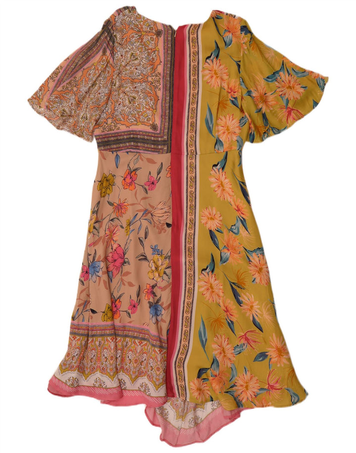 MONSOON ženska asimetrična haljina UK 14 Veliki raznobojni patchwork