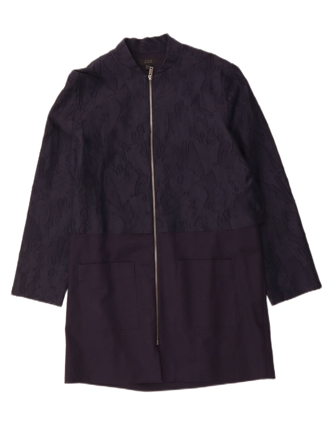 COS ženski kaput EU 40 Srednje tamnoplavi kamuflažni pamuk