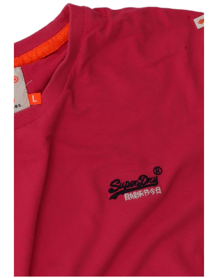 Superdry ženska majica kratkih rukava, veliki ružičasti pamuk