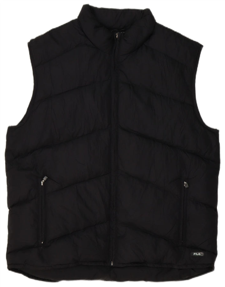 FILA Mens Padded Gilet UK 40 Large Black Polyamide