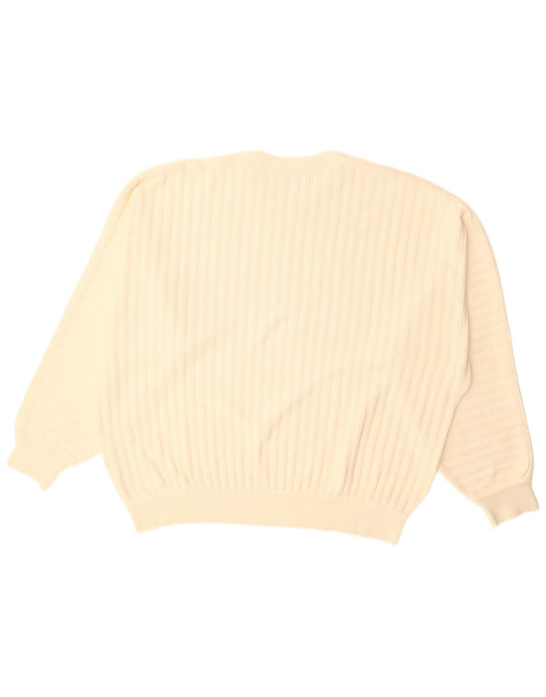 Carlo Colucci muški pulover s okruglim izrezom EU 56 2XL bež pamuk