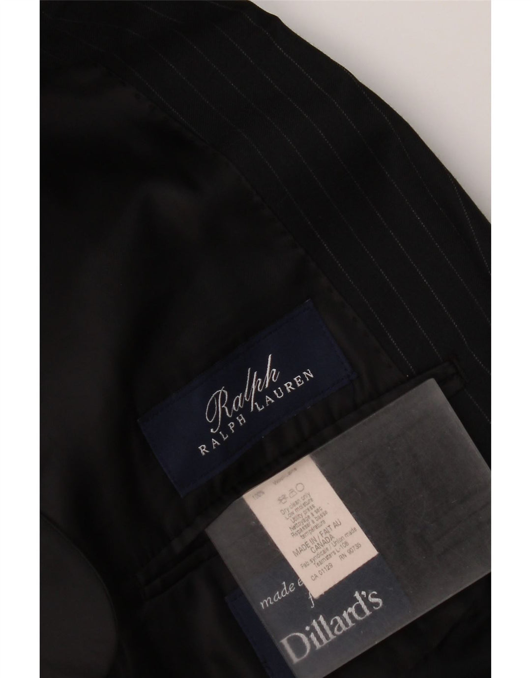 Ralph Lauren muški sako sa 2 gumba UK 40 srednje crne vunene pruge