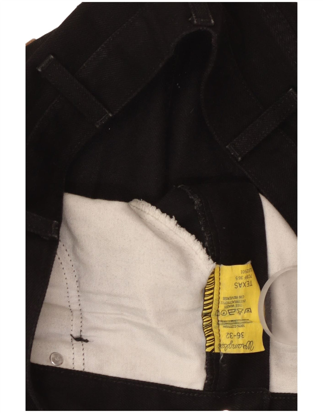 WRANGLER Muške ravni traperice Texas W36 L32 crni pamuk