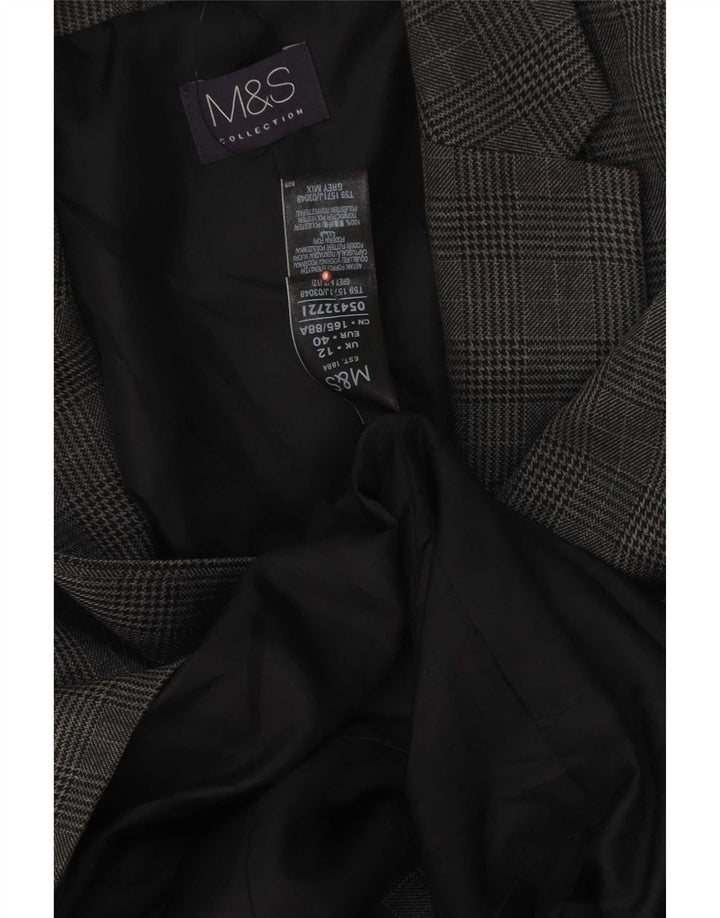 Marks & Spencer ženski sako sa 1 gumbom UK 12 srednje siva houndstooth