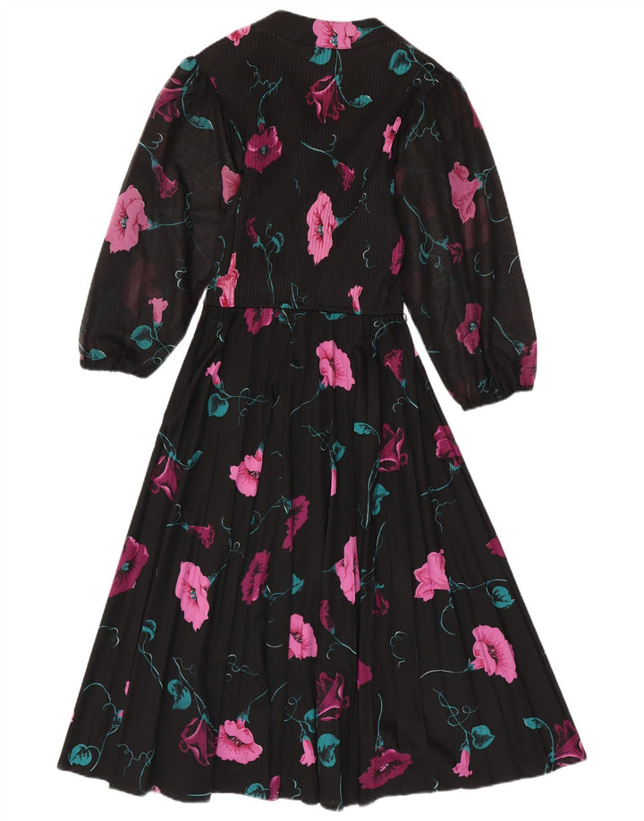 C&A ženska maksi haljina 3/4 rukava EU 40 srednje crna cvjetna poliester