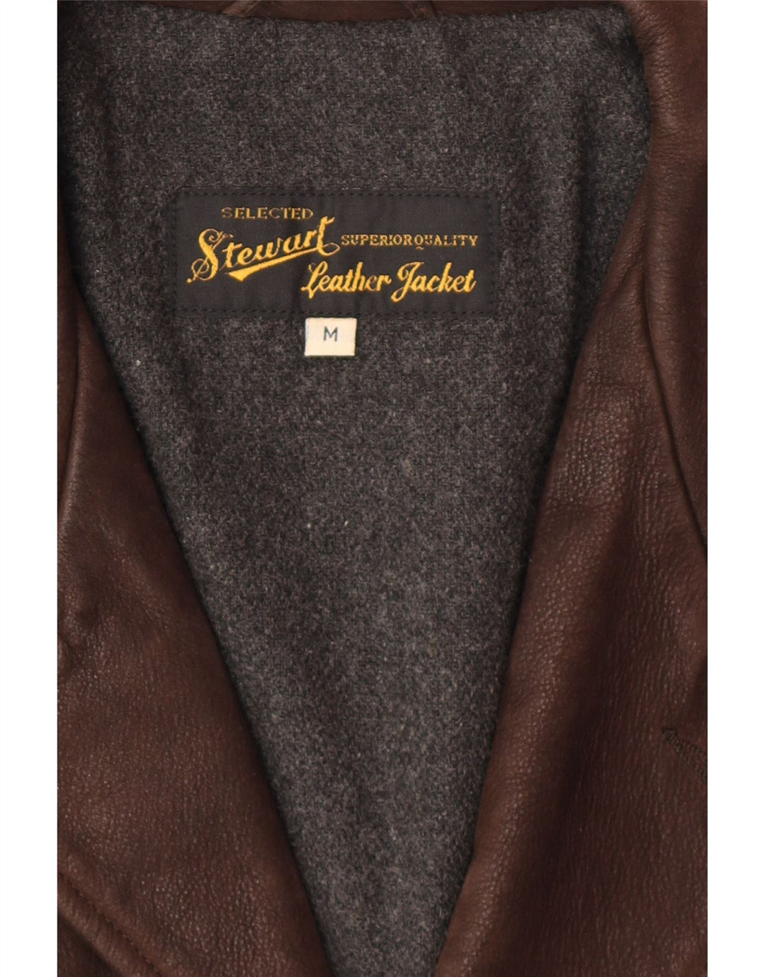 STEWART Muška kožna jakna UK 38 Srednje smeđa koža