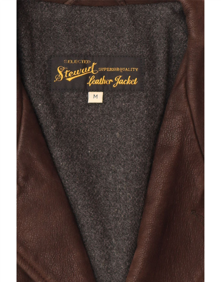 STEWART Muška kožna jakna UK 38 Srednje smeđa koža