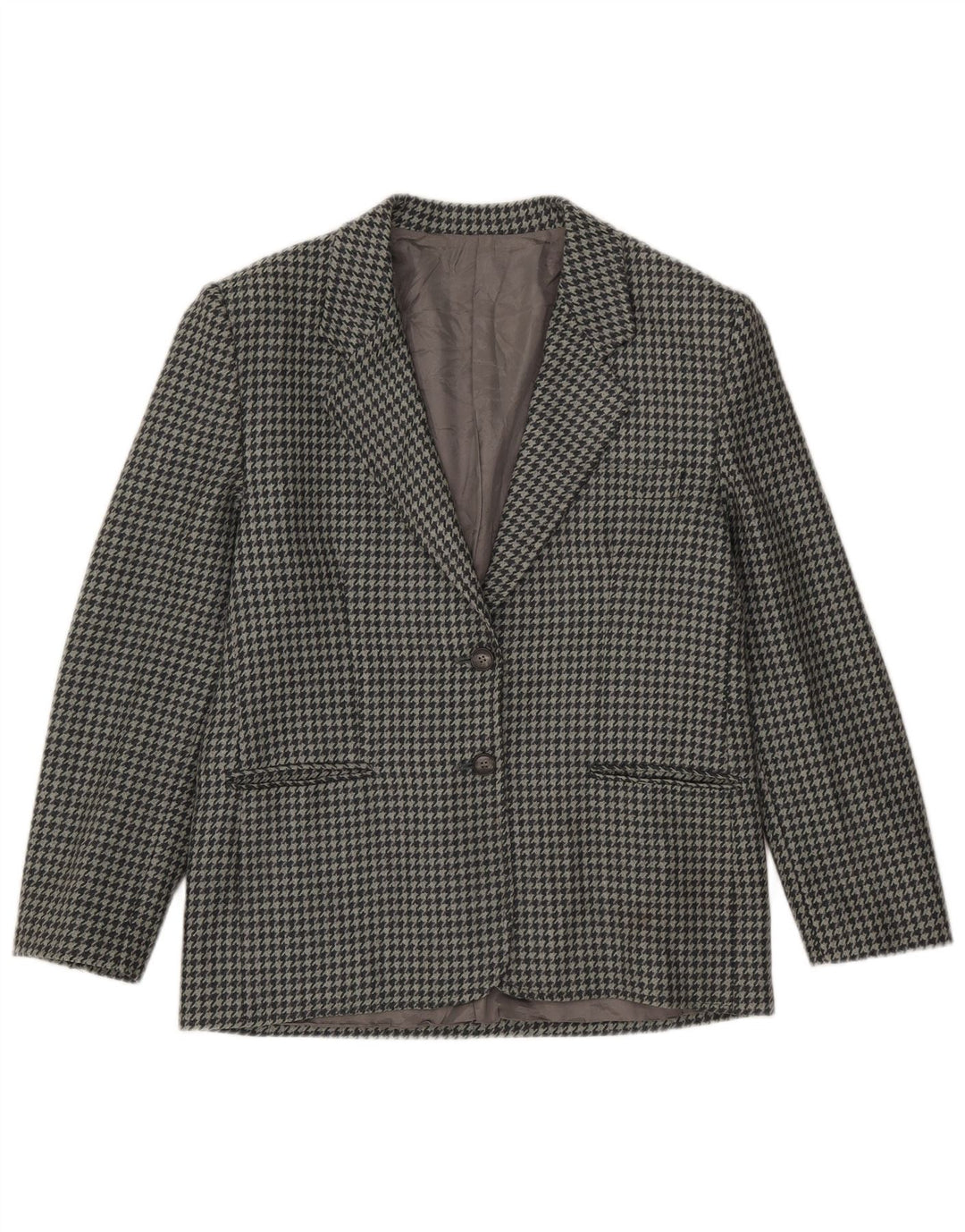 Vintage ženska jakna sa 2 gumba IT 46 velika siva houndstooth