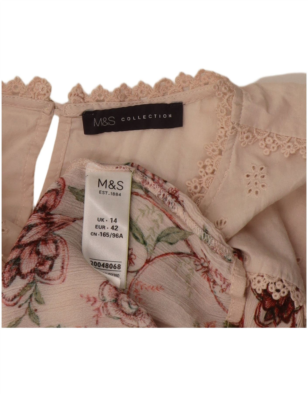 Top ženske bluze Marks & Spencer UK 14 Srednje ružičasta cvjetna viskoza