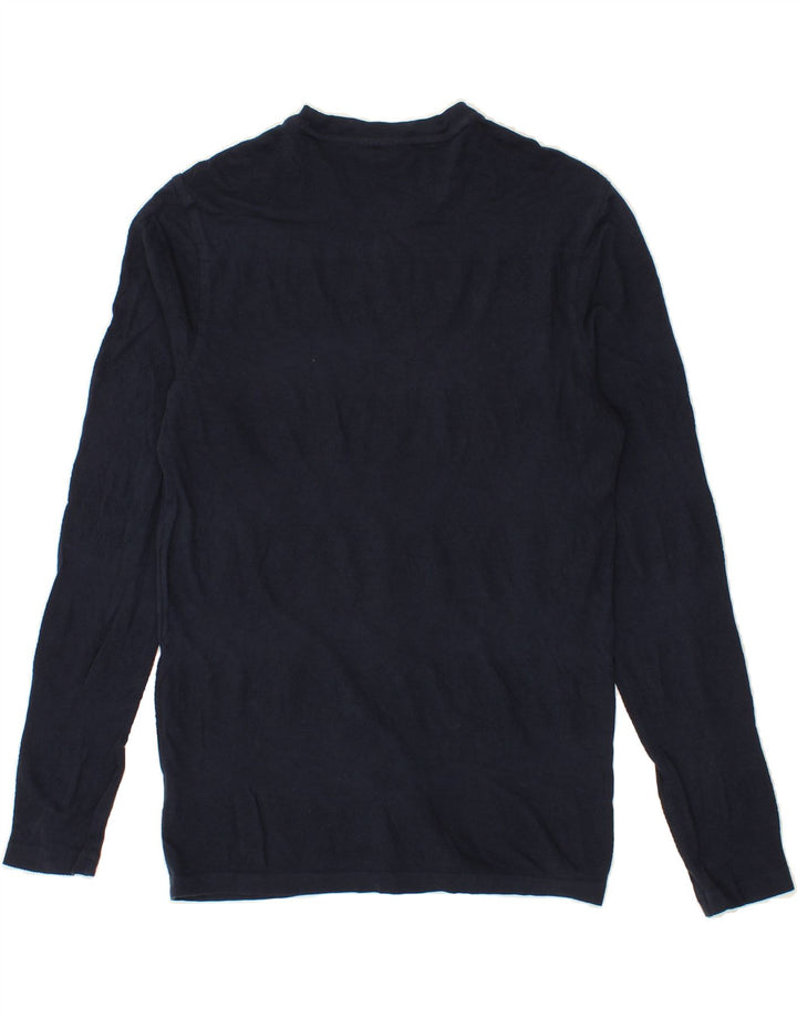 MICHAEL KORS Mens Crew Neck Jumper Sweater Small Navy Blue Cotton Vintage Michael Kors and Second-Hand Michael Kors from Messina Hembry 