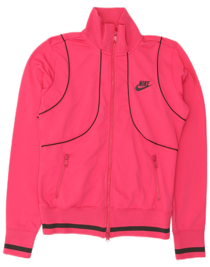 Nike ženska gornja jakna za trenirku UK 10/12 Srednje ružičasti poliester
