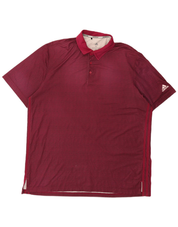 Adidas muška polo majica XL bordo pinstripe poliester
