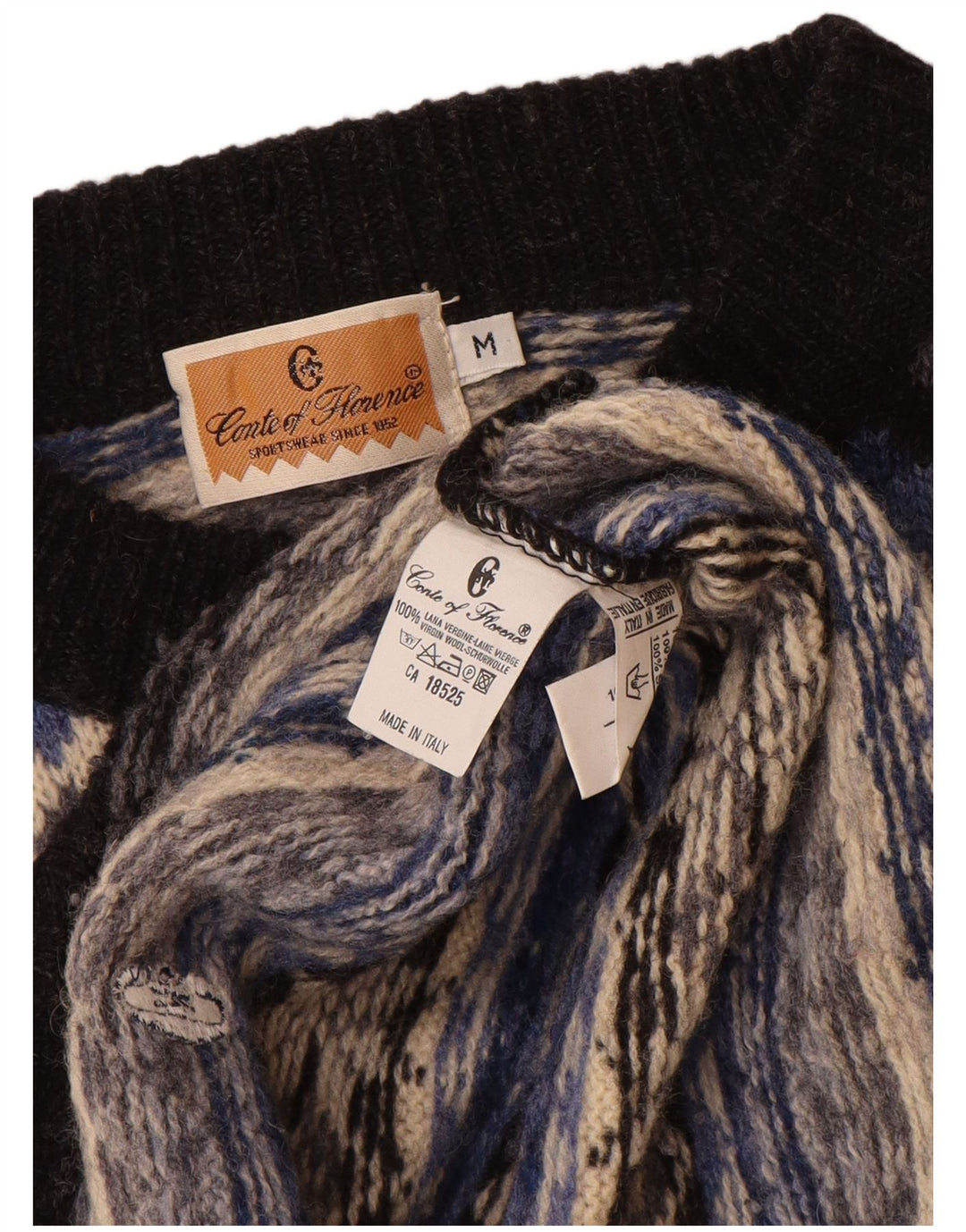 CONTE OF FLORENCE Muški džemper s okruglim izrezom srednje bež boje Fair Isle