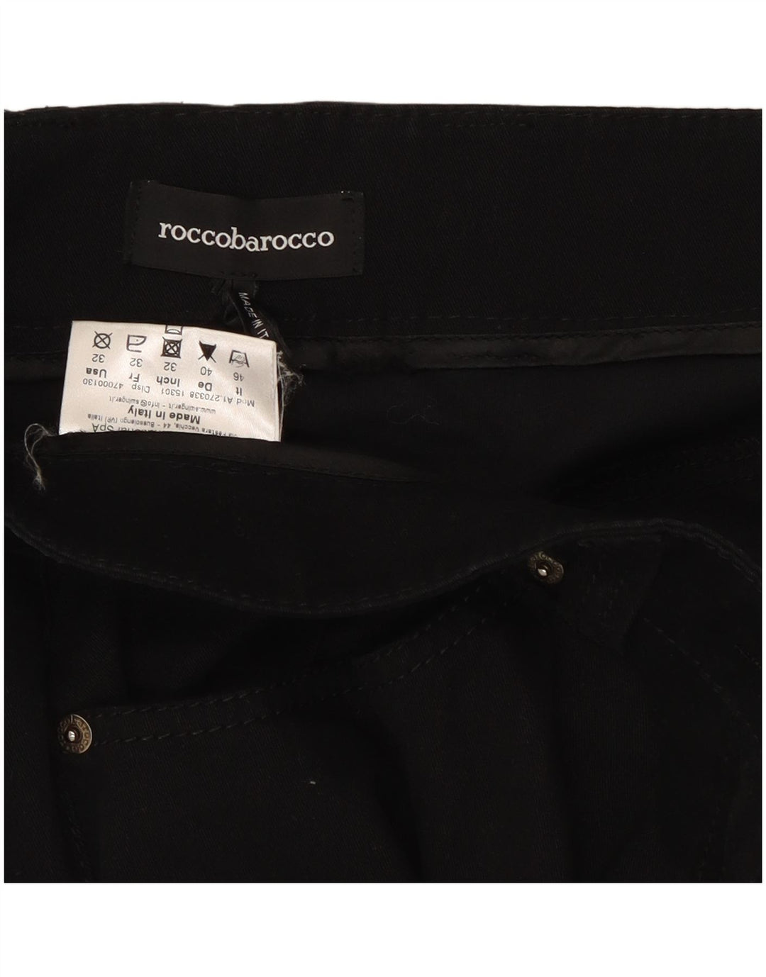 Ženske traperice Roccobarocco Bootcut W32 L32 Crni pamuk