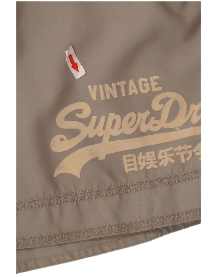 Superdry muške kratke hlače za kupanje s grafičkim motivima srednje sive boje od poliestera