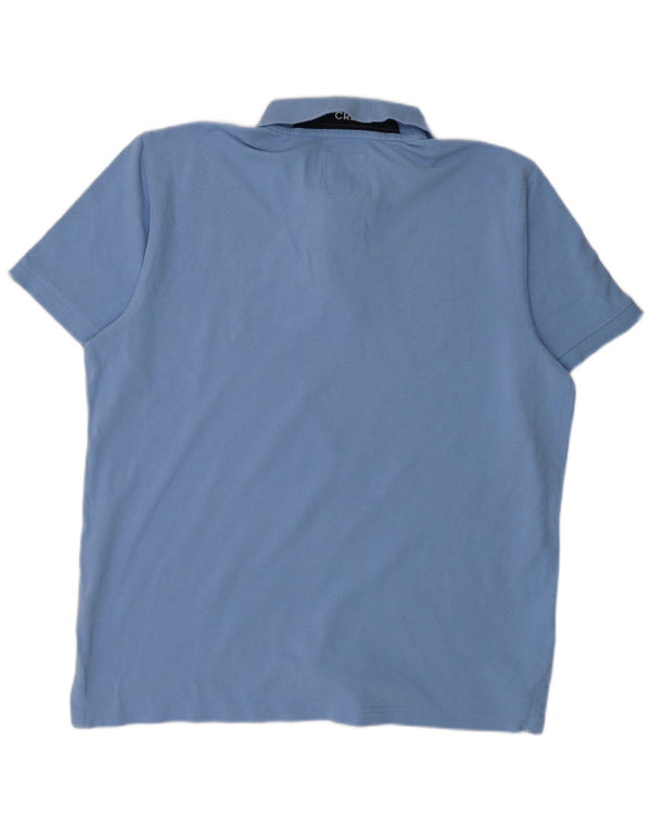 Crew Clothing Mens Polo Shirt Large Blue Cotton