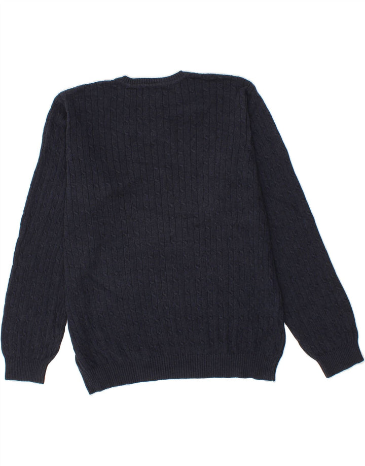 IZOD Mens V-Neck Jumper Sweater Large Navy Blue Cotton Vintage Izod and Second-Hand Izod from Messina Hembry 