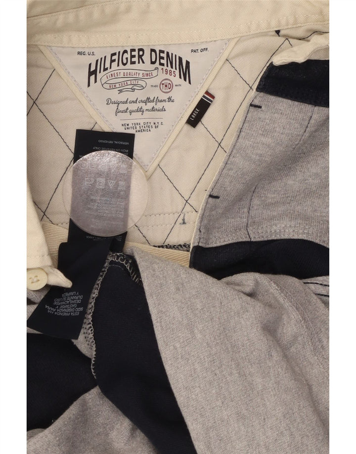 TOMMY HILFIGER Muška ragbi polo majica s grafičkim motivima, velika tamnoplava prugasta