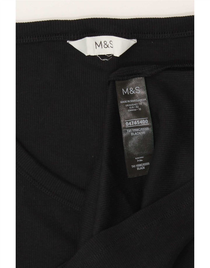 Marks & Spencer ženska majica kratkih rukava UK 14 srednje crni pamuk