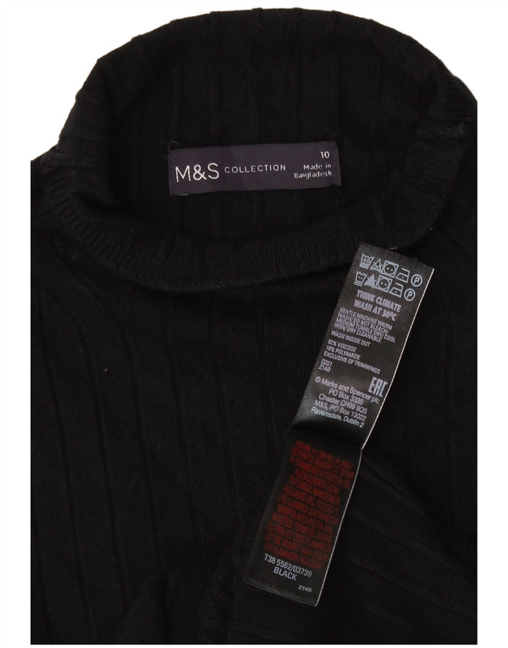 Marks & Spencer ženski pulover s rol izrezom UK 10 Mala crna viskoza