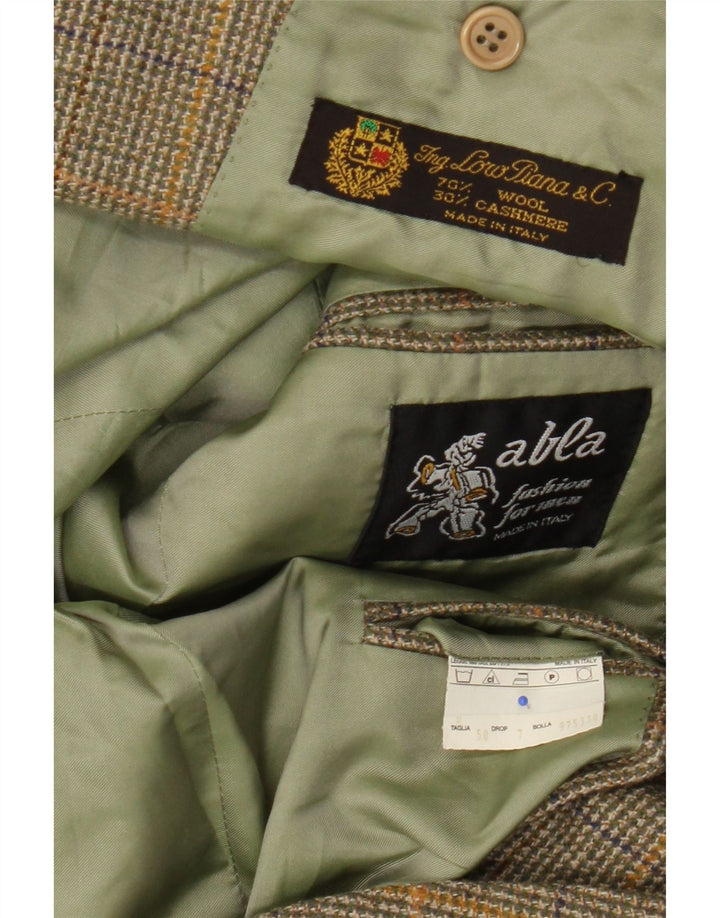 Abla muška jakna sa 2 gumba IT 50 Large Green Houndstooth Wool