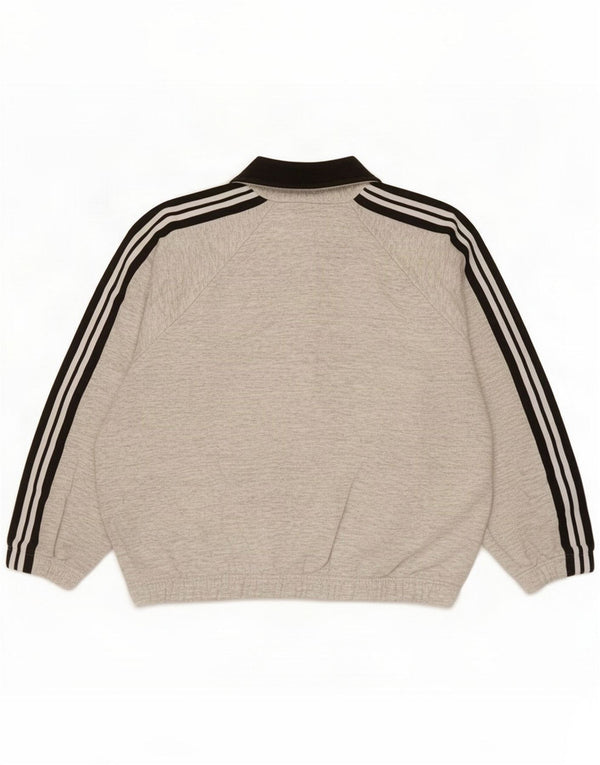 Vintage Ženski grafički džemper UK 10 Small Grey Colourblock