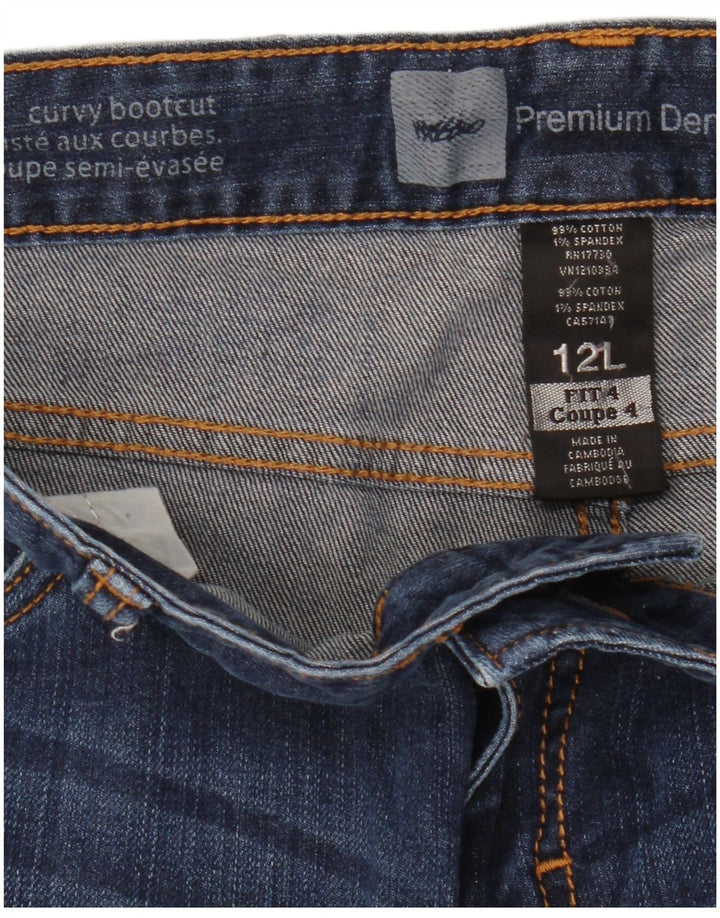 MOSSIMO Ženske Curvy Bootcut traperice US 12 Large W32 L32 Plavi pamuk