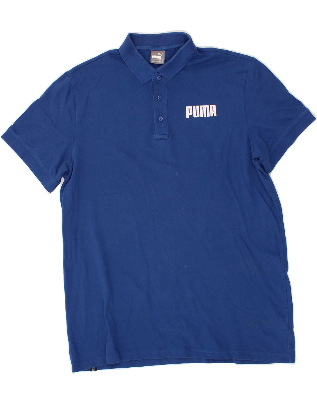 PUMA Mens Polo Shirt XL Blue Cotton Vintage Puma and Second-Hand Puma from Messina Hembry 
