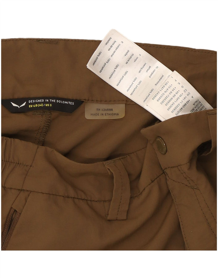 Vintage muške ravne chino hlače srednje veličine W32 L32 od smeđeg poliamida