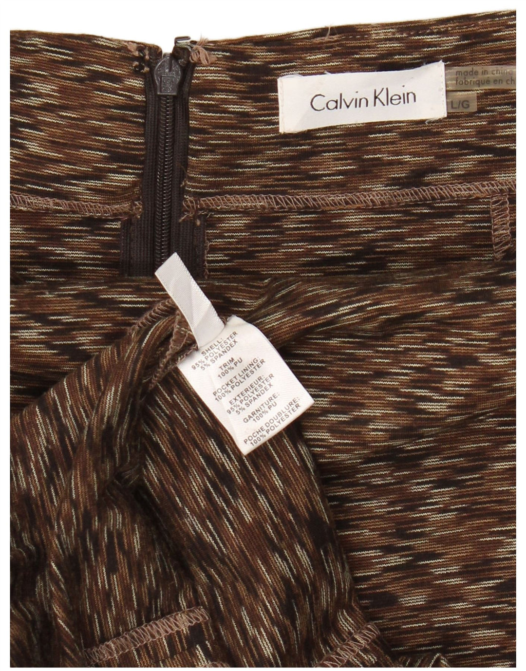 CALVIN KLEIN Ženska pencil suknja velika W32 smeđi pjegavi poliester