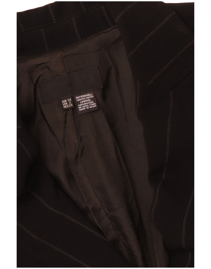 ZARA ženski sako sa 1 gumbom EU 34 2XS crni prugasti poliester