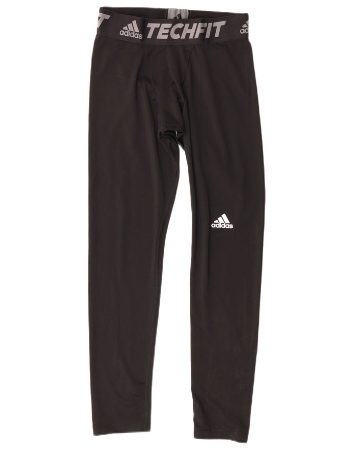Adidas Boys Climalite Graphic Leggings 13-14 Years Black Poliester