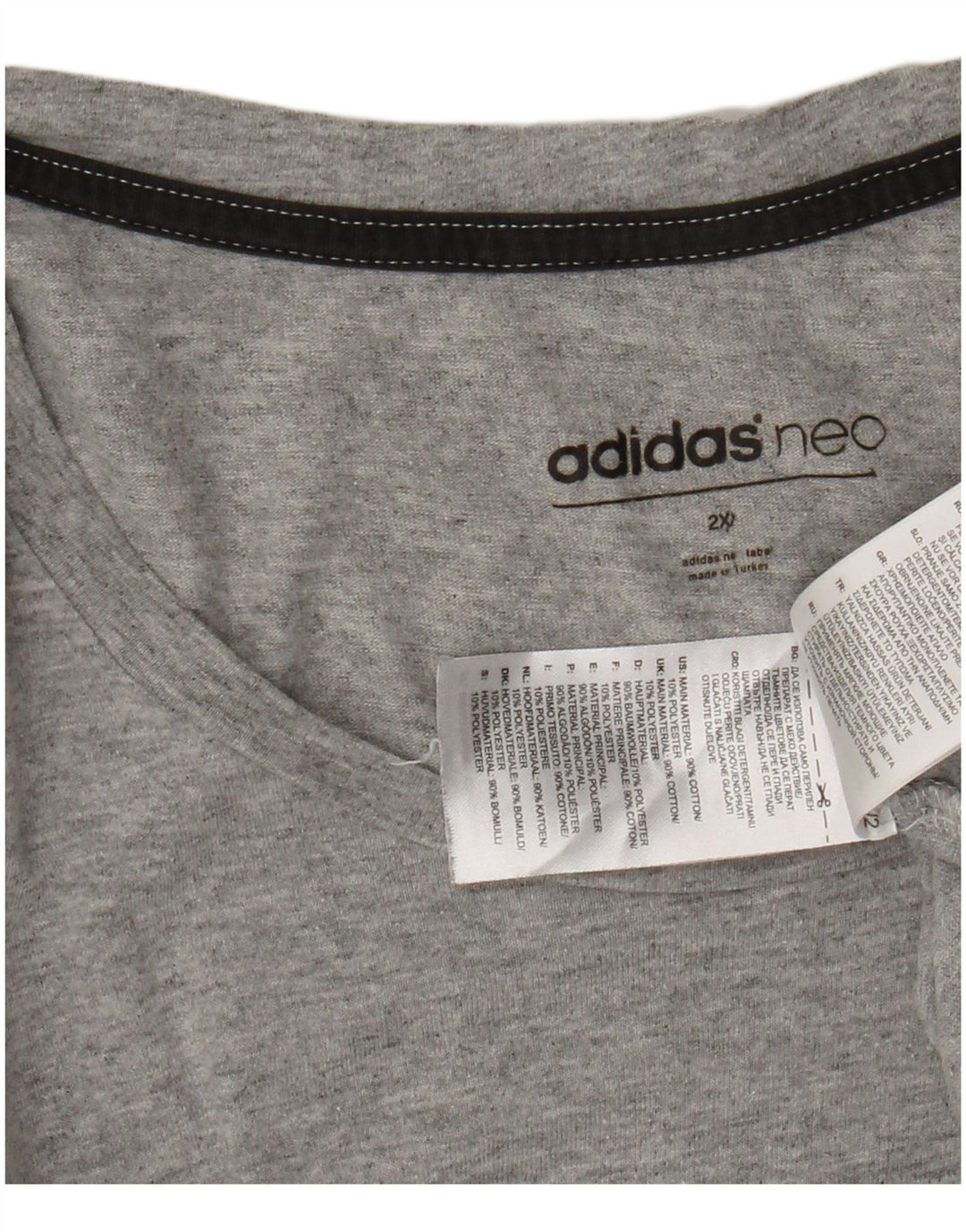 ADIDAS Mens Graphic T-Shirt Top 2XL Grey Cotton