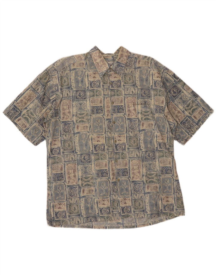 Pierre Cardin muška košulja kratkih rukava, veliki plavi patchwork pamuk