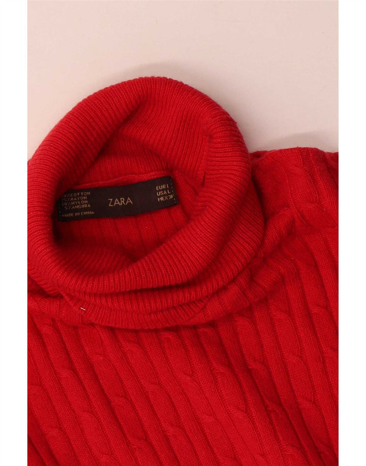 Zara ženski pulover s rol izrezom UK 14 Large Red