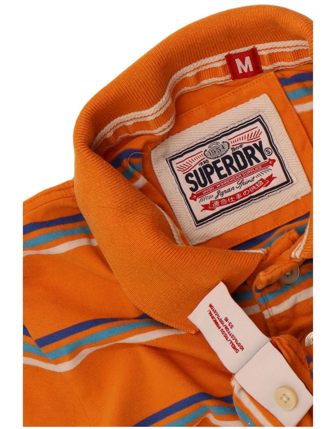 Superdry muška polo majica srednje narančaste pruge, pamuk