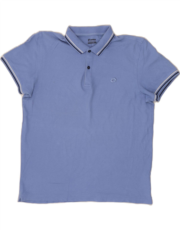 LOTTO Mens Polo Shirt Large Blue Cotton Vintage Lotto and Second-Hand Lotto from Messina Hembry 