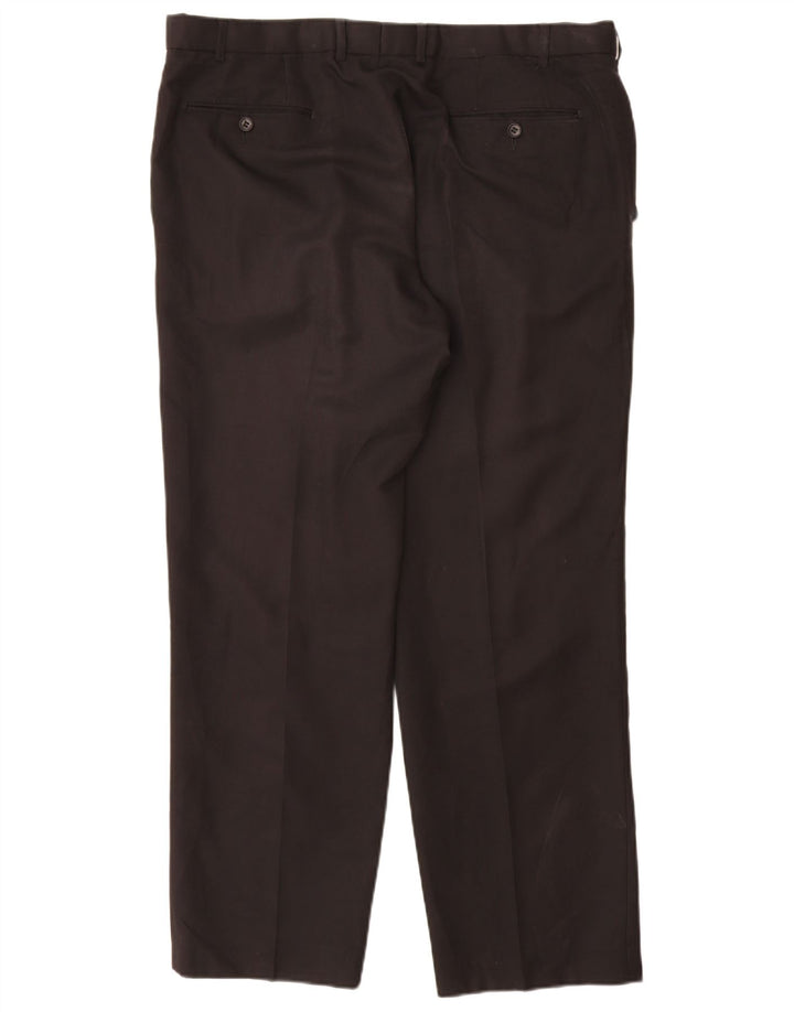 Marks & Spencer muške ravne chino hlače W38 L31 crni poliester