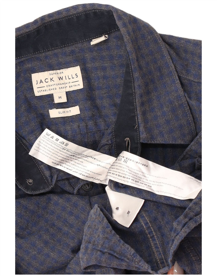 Jack Wills muška uska košulja srednje plave boje gingham pamuka