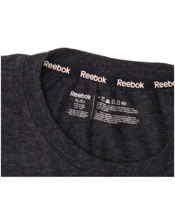 Reebok muška majica kratkih rukava XL sivi flekasti poliester