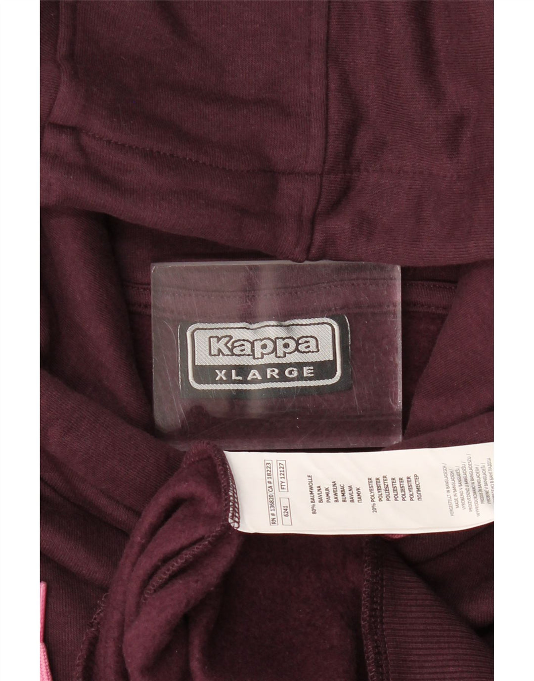 KAPPA Ženska majica s kapuljačom UK 18 XL Bordo pamuk