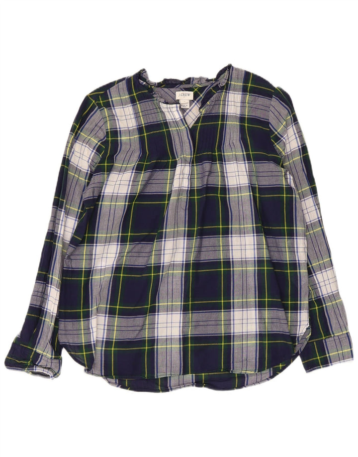 J. CREW Ženski pulover, košulja, bluza US 4 Mala tamnoplava karirana pamuk