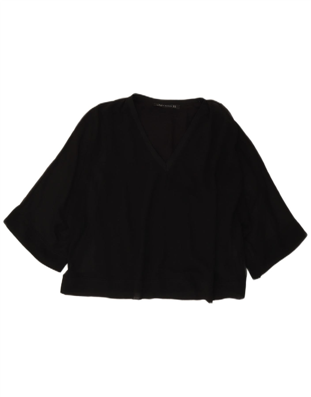 Zara ženska gornja bluza s 3/4 rukavima UK 6 XS crni poliester