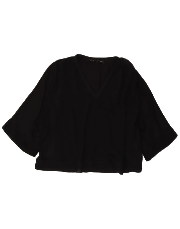 Zara ženska gornja bluza s 3/4 rukavima UK 6 XS crni poliester