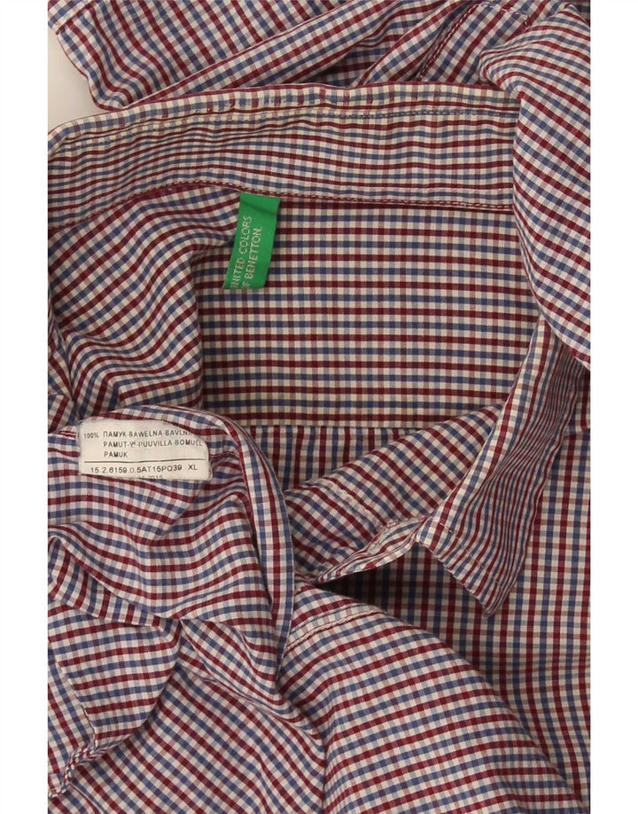 Benetton muška košulja XL šareni karirani pamuk
