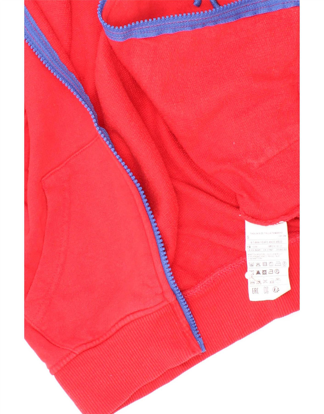 Benetton Boys Graphic Trenirka Gornja jakna 6-7 godina Mala crvena pamuk