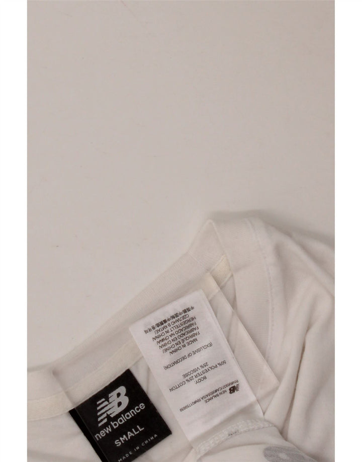 NEW BALANCE Ženska skraćena majica s kratkim rukavima UK 10, mali bijeli pamuk