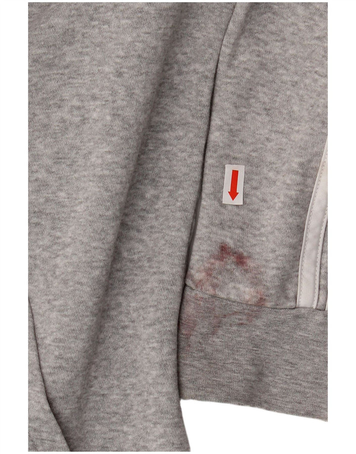 ADIDAS ženski kratki pulover s kapuljačom s patentnim zatvaračem UK 16/18 veliki sivi pamuk