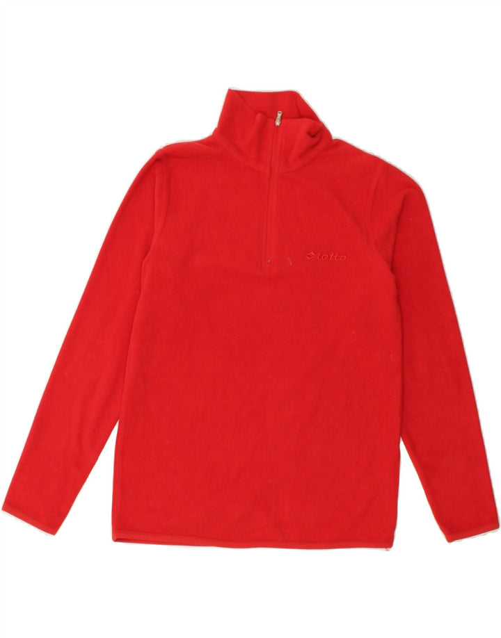 LOTTO Boys Zip Neck Fleece Jumper 11-12 Years Medium  Red Polyester | Vintage Lotto | Thrift | Second-Hand Lotto | Used Clothing | Messina Hembry 