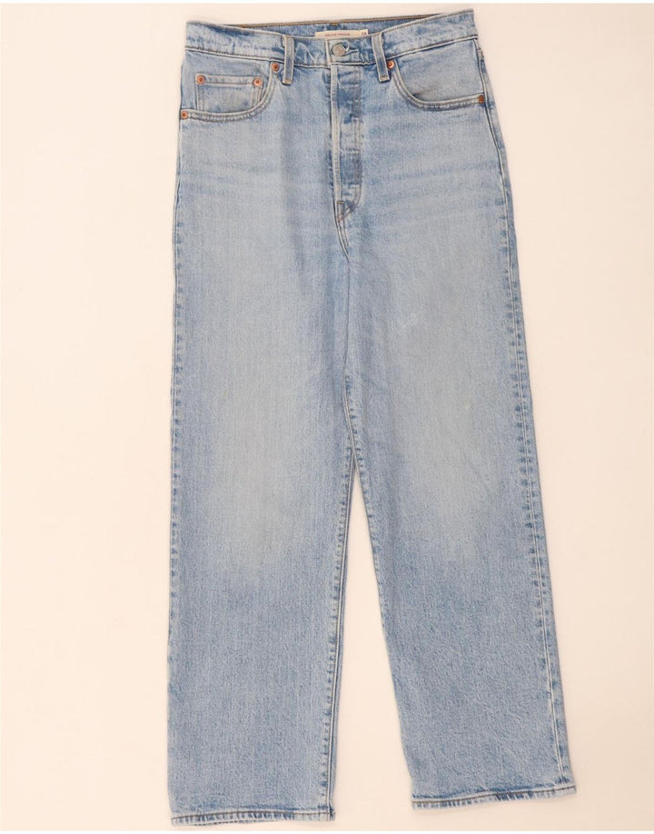 Levi's ženske ravne traperice s prsnim košem W28 L27 plavi pamuk